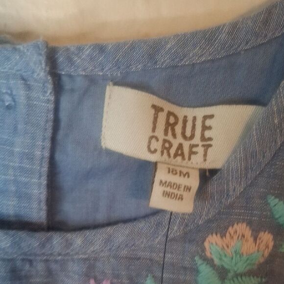 True Craft Blue Kids Top with Embroidered Design size 18 months NWT - Picture 3 of 5